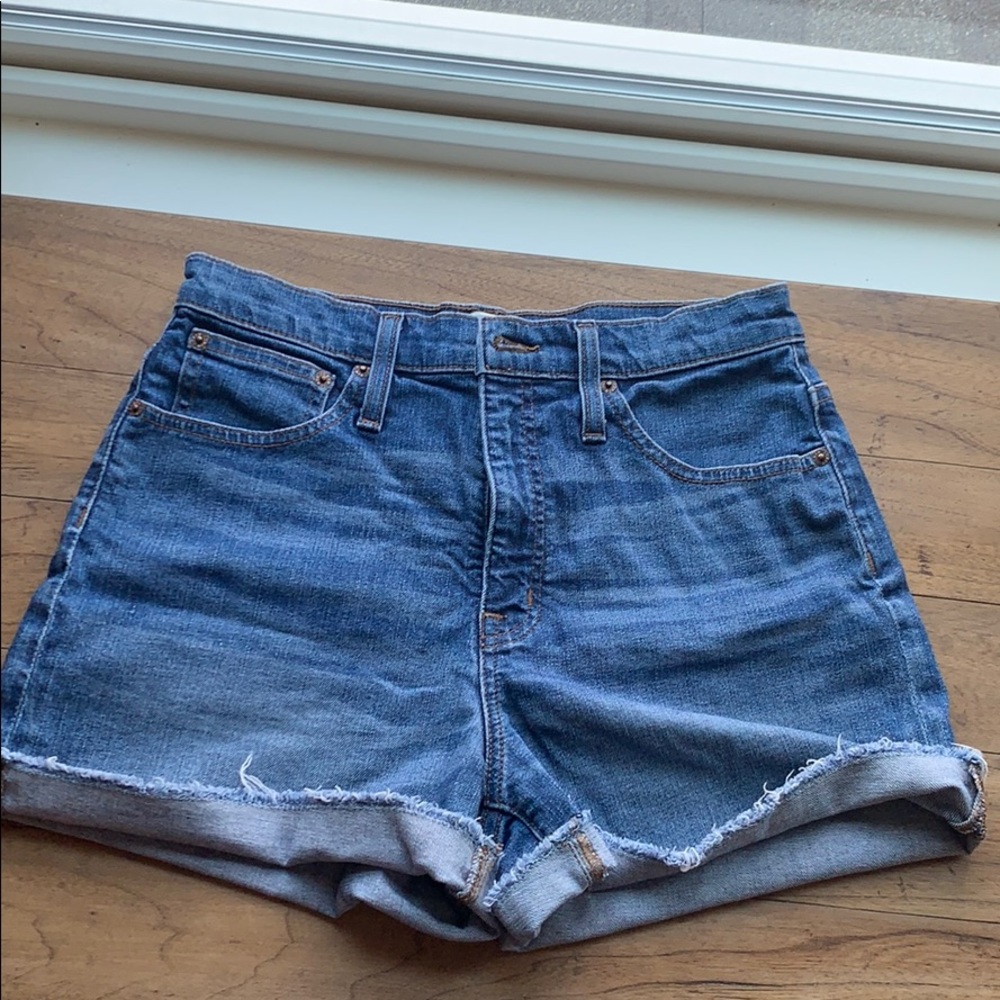 J. Crew High Waist Denim Shorts - Blue